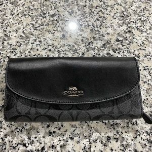 Coach Slim Envelope Wallet in Signature Black
